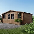 ALTANKA - Abri de jardin en bois - 20m2 - 5x4m - Traité - Ep. 28mm - Couleur: marron - DOM566 - vignette