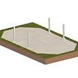 ALTANKA - Piscine hors sol en bois NEMO 7.3 x 3.97 - H.1.45 m avec plage, gris clair, cadre en métal - sans dalle - BAS7305OSPU2+PLA305 - vignette