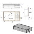 ALTANKA - Piscine hors sol en bois AQUA 7 x 3.75 - H.1.45 m avec plage, bleu pâle, fixations à sceller - BAS7308OSPI+PLA308 - vignette