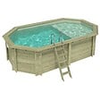 ALTANKA - Piscine hors sol en bois NEMO 5.79 x 3.49 - H.1.45 m avec plage, sable, cadre en métal - sans dalle - BAS7304OSPU3+PLA304 - vignette