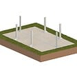 ALTANKA - Piscine hors sol en bois AQUA 4.65 x 2.85 - H.1.24 m avec plage, bleu pâle, cadre en métal - sans dalle - BAS7306OSPU+PLA306 - vignette