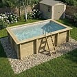ALTANKA - Piscine hors sol en bois AQUA 4.65 x 2.85 - H.1.24 m, gris clair, fixations à sceller - BAS7306OSPI2 - vignette