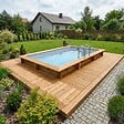 ALTANKA - Piscine hors sol en bois AQUA 4.65 x 2.85 - H.1.24 m, gris clair, fixations à sceller - BAS7306OSPI2 - vignette