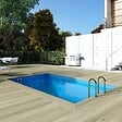 ALTANKA - Piscine hors sol en bois AQUA 4.65 x 2.85 - H.1.24 m, bleu pâle, fixations à visser - BAS7306OSPL - vignette
