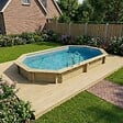 ALTANKA - Piscine hors sol en bois NEMO 5.79 x 3.49 - H.1.45 m, gris clair, cadre en métal - sans dalle - BAS7304OSPU2 - vignette
