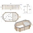 ALTANKA - Piscine hors sol en bois NEMO 5.79 x 3.49 - H.1.45 m avec plage, bleu pâle, fixations à visser - BAS7304OSPL+PLA304 - vignette