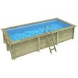 ALTANKA - Piscine hors sol en bois AQUA 6.1 x 2.85 - H.1.31 m, bleu pâle, fixations à sceller - BAS7307OSPI - vignette