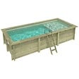 ALTANKA - Piscine hors sol en bois AQUA 6.1 x 2.85 - H.1.31 m avec plage, sable, fixations à sceller - BAS7307OSPI3+PLA307 - vignette