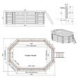 ALTANKA - Piscine hors sol en bois NEMO 4.3 x 3 - H.1.31 m, gris clair, fixations à sceller - BAS7303OSPI2 - vignette