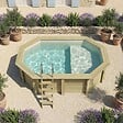 ALTANKA - Piscine hors sol en bois NEMO 4.3 x 3 - H.1.18 m avec plage, sable, cadre en métal - sans dalle - BAS7302OSPU3+PLA302 - vignette