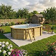 ALTANKA - Piscine hors sol en bois NEMO 4.3 x 3 - H.1.18 m, gris clair, cadre en métal - sans dalle - BAS7302OSPU2 - vignette
