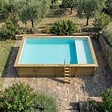 ALTANKA - Piscine hors sol en bois AQUA 8.5 x 4.35 - H.1.45 m avec plage, sable, cadre en métal - sans dalle - BAS7309OSPU3+PLA309 - vignette