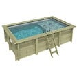 ALTANKA - Piscine hors sol en bois AQUA 4.65 x 2.85 - H.1.24 m avec plage, gris clair, fixations à visser - BAS7306OSPL2+PLA306 - vignette