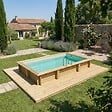 ALTANKA - Piscine hors sol en bois AQUA 4.65 x 2.85 - H.1.24 m, sable, cadre en métal - sans dalle - BAS7306OSPU3 - vignette