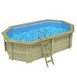 ALTANKA - Piscine hors sol en bois NEMO 5.79 x 3.49 - H.1.45 m, bleu pâle, fixations à sceller - BAS7304OSPI - vignette