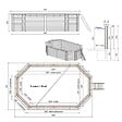 ALTANKA - Piscine hors sol en bois NEMO 5.79 x 3.49 - H.1.45 m, bleu pâle, fixations à sceller - BAS7304OSPI - vignette