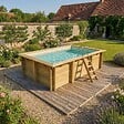 ALTANKA - Piscine hors sol en bois AQUA 4.65 x 2.85 - H.1.24 m, sable, fixations à visser - BAS7306OSPL3 - vignette