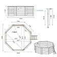 ALTANKA - Piscine hors sol en bois CORAL 3.25 x 3.25 - H.1.18 m, bleu pâle, autoportante - sans dalle - BAS7301OSP - vignette