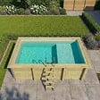ALTANKA - Piscine hors sol en bois AQUA 4.65 x 2.85 - H.1.24 m avec plage, sable, fixations à sceller - BAS7306OSPI3+PLA306 - vignette