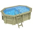ALTANKA - Piscine hors sol en bois NEMO 4.3 x 3 - H.1.18 m avec plage, bleu pâle, cadre en métal - sans dalle - BAS7302OSPU+PLA302 - vignette