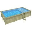 ALTANKA - Piscine hors sol en bois AQUA 7 x 3.75 - H.1.45 m avec plage, bleu pâle, cadre en métal - sans dalle - BAS7308OSPU+PLA308 - vignette
