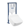 VILLEROY ET BOCH - Pack WC suspendu sans bride  Venticello + abattant + plaque chromée + bâti Grohe - vignette