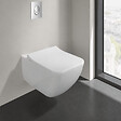 VILLEROY ET BOCH - Pack WC suspendu sans bride  Venticello + abattant + plaque chromée + bâti Grohe - vignette