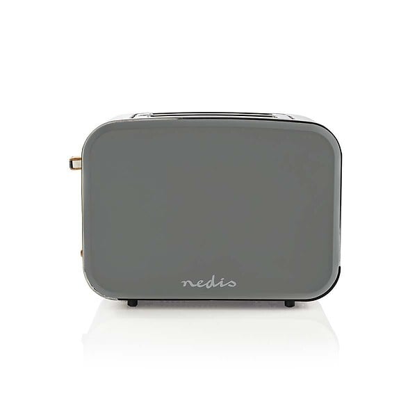NEDIS - Grille pain Toaster 900W 2 Tranches Design Gris & Bois 6 modes Réchauffage & Dégivrage Ramasse-miettes amovible NEDIS - large