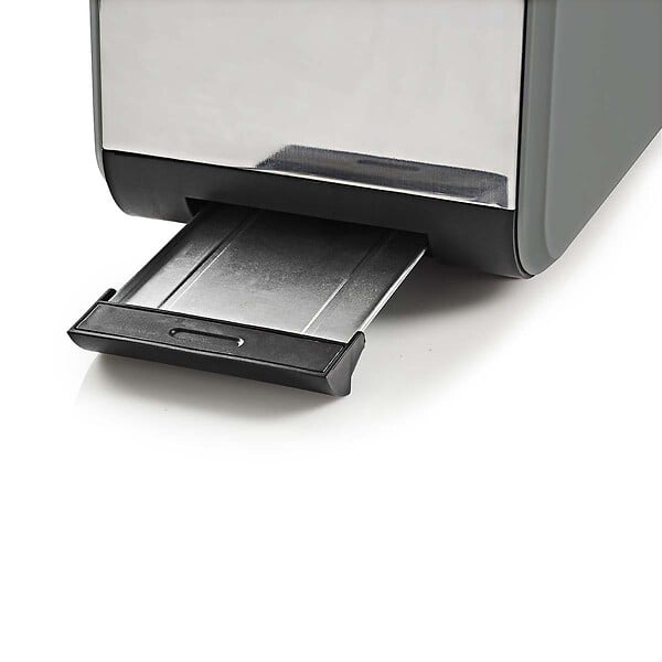 NEDIS - Grille pain Toaster 900W 2 Tranches Design Gris & Bois 6 modes Réchauffage & Dégivrage Ramasse-miettes amovible NEDIS - large