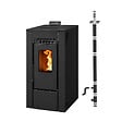 EMAFLAM - Pack Poêle à Granulés étanche GIOIA 9 kW + Kit Conduit Vertical - - vignette