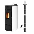 EMAFLAM - Pack Poêle à granulés étanche LEANDRO 9 kW + kit vertical - - vignette