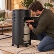 INTEC - Poele à gaz Rondo 4200W 3 puissances Noir - Chauffage d'appoint gaz mobile 80m² 5 roulettes INTEC - vignette