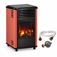 SAHARA - Poêle à gaz mobile 3,4KW Effet feu de bois - Chauffage gaz Rouge & Noir + Tuyau gaz + Détendeur butane Manhattan Sahara - vignette
