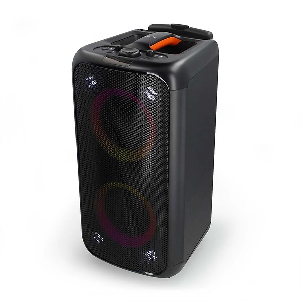 NEDIS - Enceinte Bluetooth Party 240W crête 80W RMS 5h USB AUX Karaoké Entrée Micro Lumières Enceinte Trolley Noir Orange Nedis - large