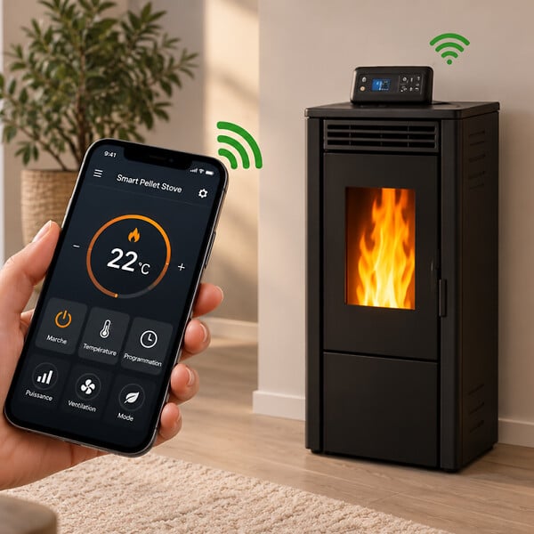 EMAFLAM - Accessoire Wi-Fi EMAFLAM pour Poêle à Granulés - Smart Pellet Stove - - large