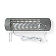 NEDIS - Chauffage Mural Salle de Bain 1200W Quartz Protection IPX4 Pieces Humides 12 m² Radiateur Gris Nedis - vignette