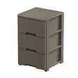 ARTPLAST - Commode de rangement 3 Tiroirs Amovibles Couleur taupe Effet tressé - Meuble de Rangement - Roulettes 39x38,5xH6cm ArtPlast - vignette