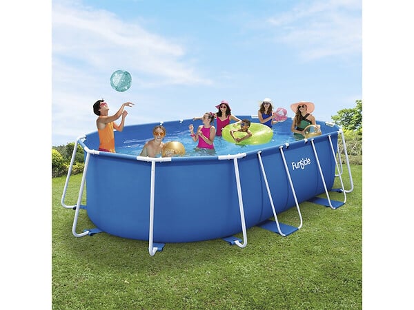 HABITAT ET JARDIN - Piscine tubulaire ovale "Tina" - 4,88 x 3,05 x 1,07 m - Bleu - large