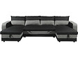 HABITAT ET JARDIN - Canapé d'angle panoramique convertible en tissu "Victor" - 4 places - Noir - vignette