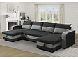 HABITAT ET JARDIN - Canapé d'angle panoramique convertible en tissu "Victor" - 4 places - Noir - vignette