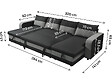 HABITAT ET JARDIN - Canapé d'angle panoramique convertible en tissu "Victor" - 4 places - Noir - vignette