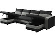 HABITAT ET JARDIN - Canapé d'angle panoramique convertible en tissu "Victor" - 4 places - Noir - vignette