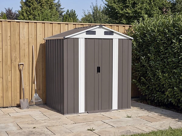HABITAT ET JARDIN - Abri de jardin métal "Dallas II" - 2,17 m² - Taupe - large
