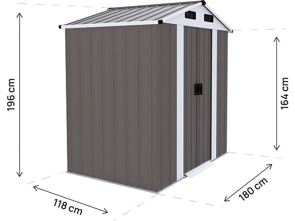 HABITAT ET JARDIN - Abri de jardin métal "Dallas II" - 2,17 m² - Taupe - large
