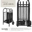 TECTAKE - Porte bûches avec pelle, balai et tisonnier noir - vignette