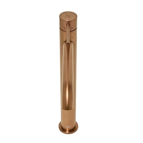 SWISS AQUA TECHNOLOGIES - Aurum mitigeur lavabo inoxydable, à levier, sans vidage, or rose brossé SATBAUR285BRG avec une garantie de 5 ans - large