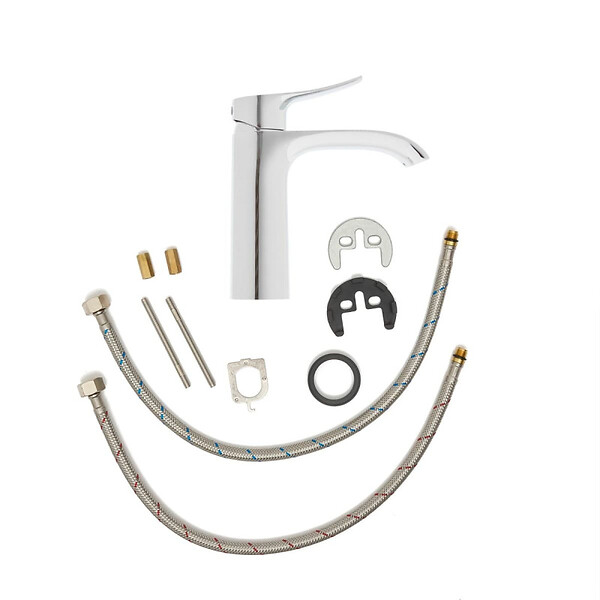 SWISS AQUA TECHNOLOGIES - Infinitio mitigeur de lavabo avec bec cascade, sans vidage, chrome SATBSINF271 avec une garantie de 5 ans - large