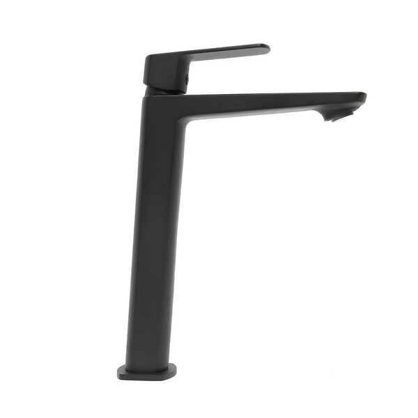 SWISS AQUA TECHNOLOGIES - Mitigeur lavabo haut Feel, sans bonde, noir mat SATBSFEEL285C avec une garantie de 5 ans - large