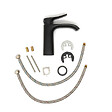 SWISS AQUA TECHNOLOGIES - Infinitio mitigeur de lavabo avec bec cascade, sans vidage, noir mat SATBSINF271C avec une garantie de 5 ans - vignette