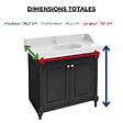 JACOB DELAFON - Pack meuble vasque Cléo 1889 3 trous + colonne droite + miroir + mélangeur croisillon or - vignette